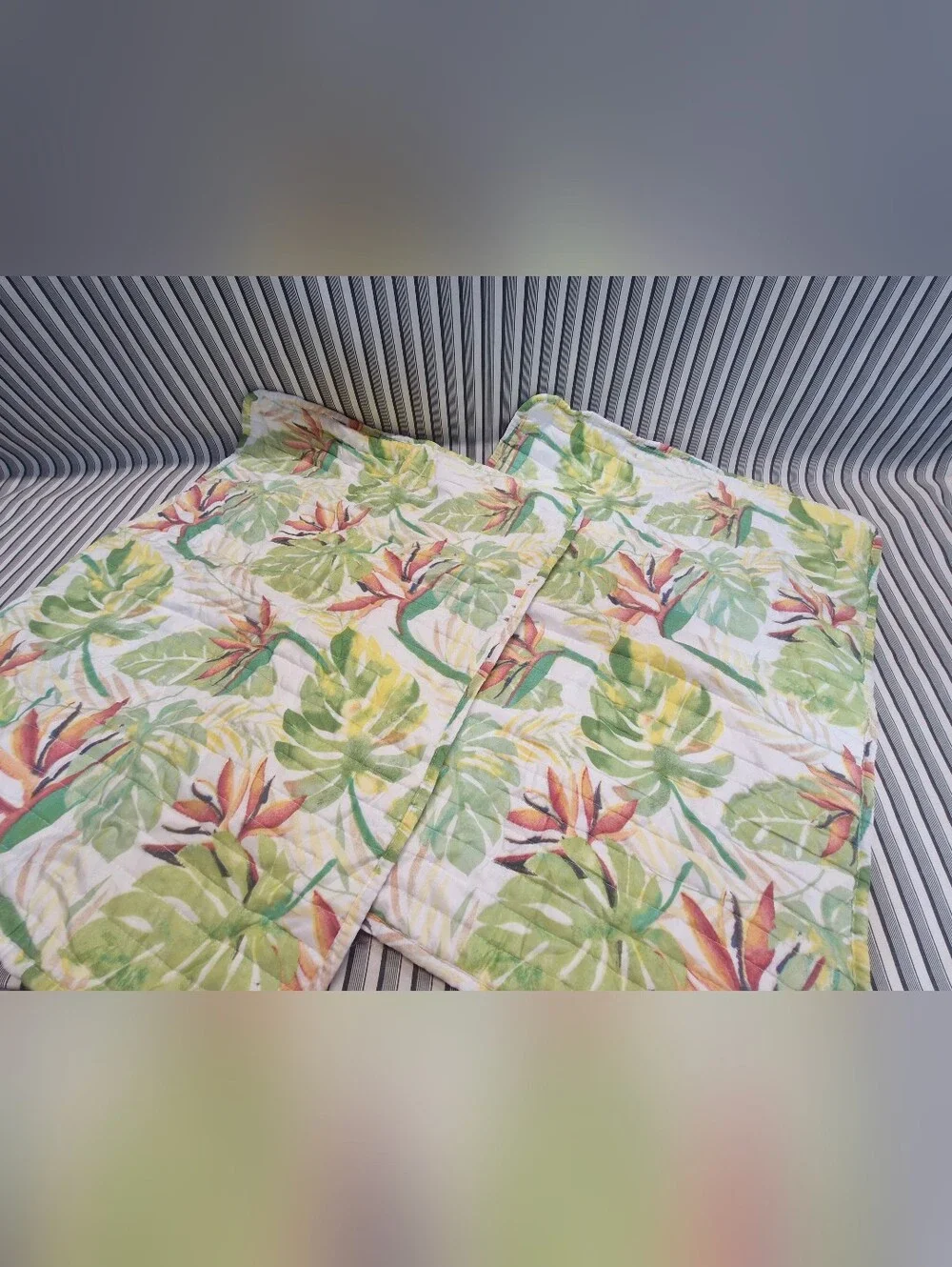 Twin Tropical Comforter Set Birds Of Paradise 2 Pillow Shams Floral